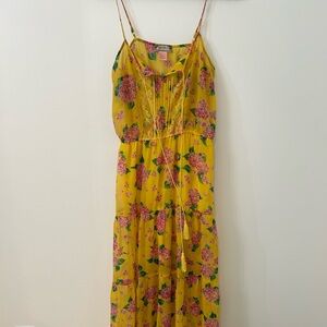 Flying Tomato Yellow and Pink Floral Dress